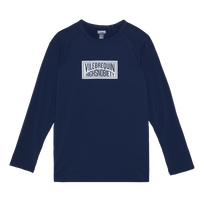 T-shirt anti-UV homme- Vilebrequin x Highsnobiety Bleu navy vue de face