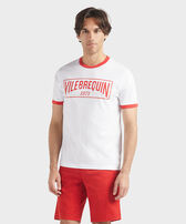 T-shirt en jersey de coton léger logo bicolore homme Coquelicot vue portée de face