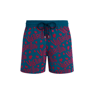 Maillot de bain homme floqué Ronde Des Tortues Logo Paon vue de face