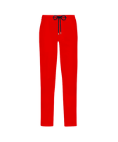Pantalon taille élastique homme en Tencel Satin Coquelicot vue de face