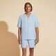 Chemise bowling en lin homme uni - Vilebrequin x Highsnobiety Chambray vue portée de face