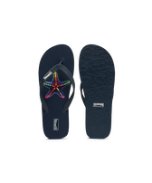 Men Flip Flops Disco Stars Navy front view