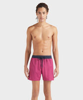 Maillot de bain en laine vierge homme Super 120's Pourpre vue portée de face