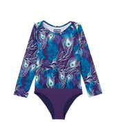 Bañador de una sola pieza con estampado Eyes of the wind para niña Midnight vista frontal