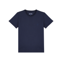 Men Organic Cotton T-shirt Monoi Turtles Back Print Navy front view