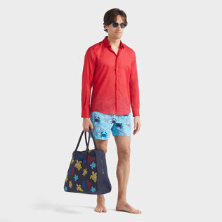 Chemise légère en voile de coton unisexe unie Lipstick vue de détail 1